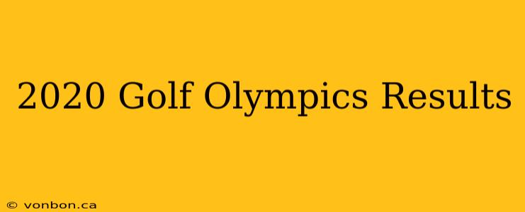 2020 Golf Olympics Results