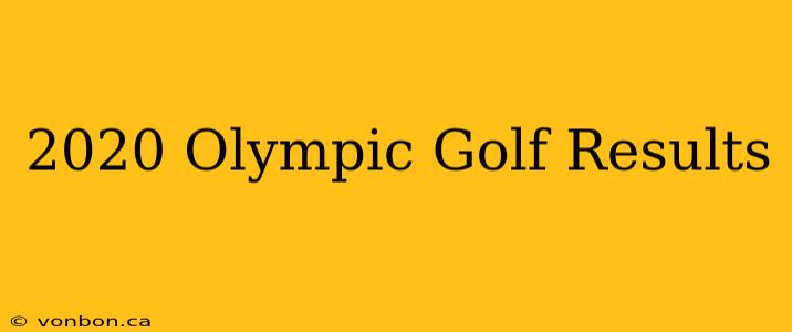 2020 Olympic Golf Results