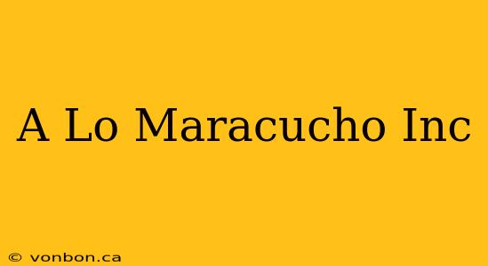 A Lo Maracucho Inc