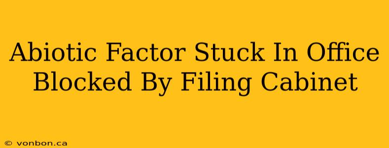 Abiotic Factor Stuck In Office Blocked By Filing Cabinet