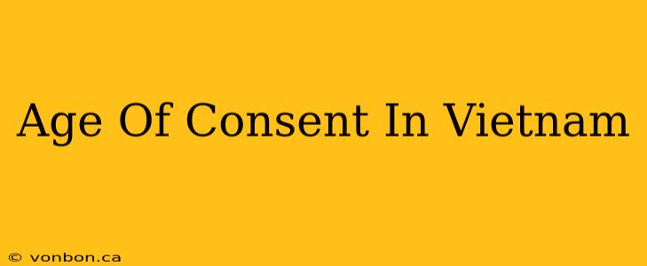 Age Of Consent In Vietnam