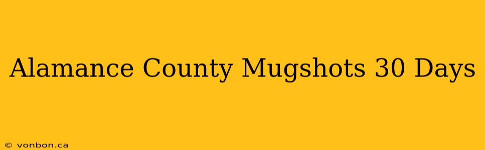 Alamance County Mugshots 30 Days