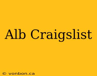 Alb Craigslist