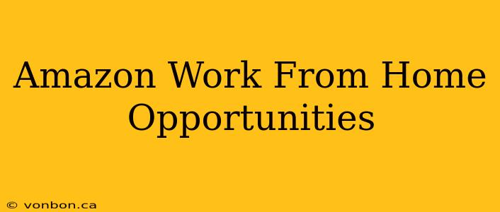 Amazon Work From Home Opportunities