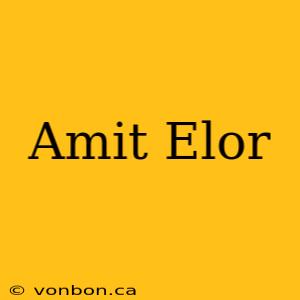 Amit Elor