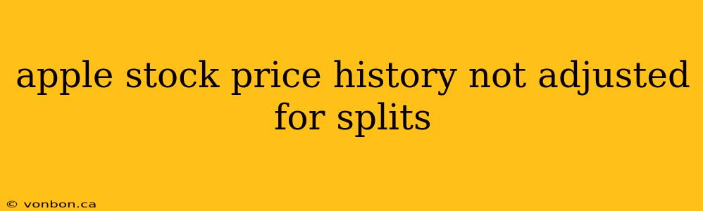 apple stock price history not adjusted for splits