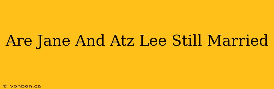 Are Jane And Atz Lee Still Married