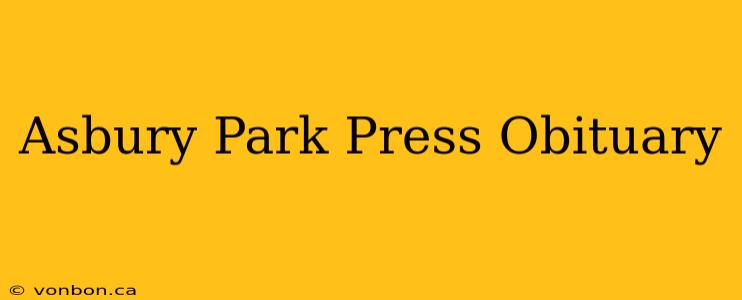 Asbury Park Press Obituary