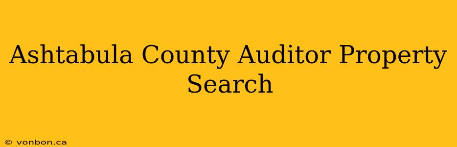 Ashtabula County Auditor Property Search