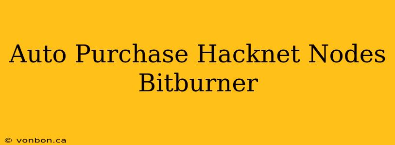 Auto Purchase Hacknet Nodes Bitburner