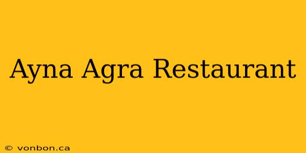 Ayna Agra Restaurant