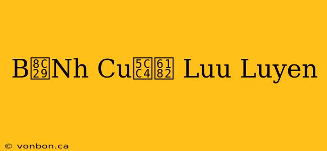 B谩Nh Cu峄憂 Luu Luyen