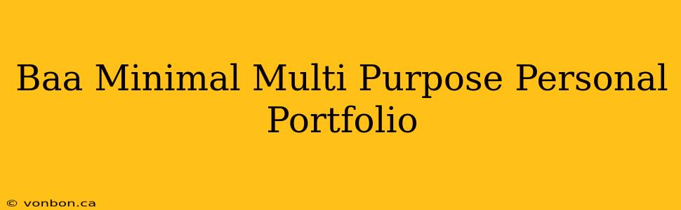 Baa Minimal Multi Purpose Personal Portfolio