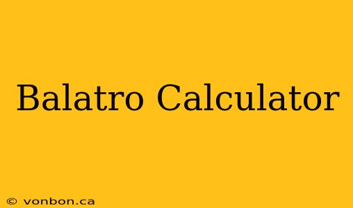 Balatro Calculator