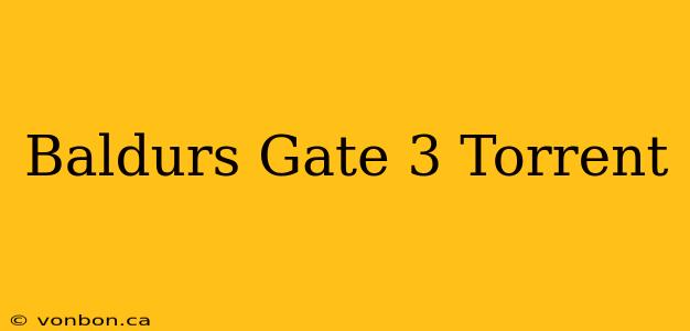 Baldurs Gate 3 Torrent