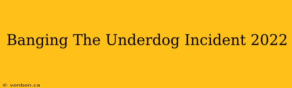 Banging The Underdog Incident 2022