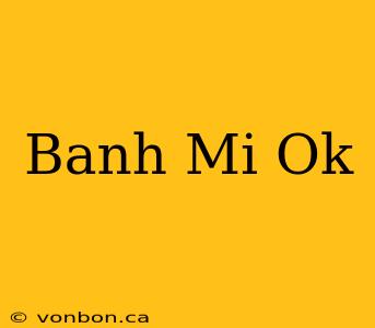 Banh Mi Ok