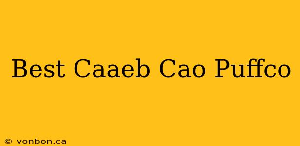 Best Caaeb Cao Puffco