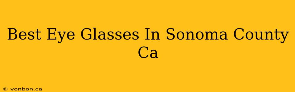 Best Eye Glasses In Sonoma County Ca