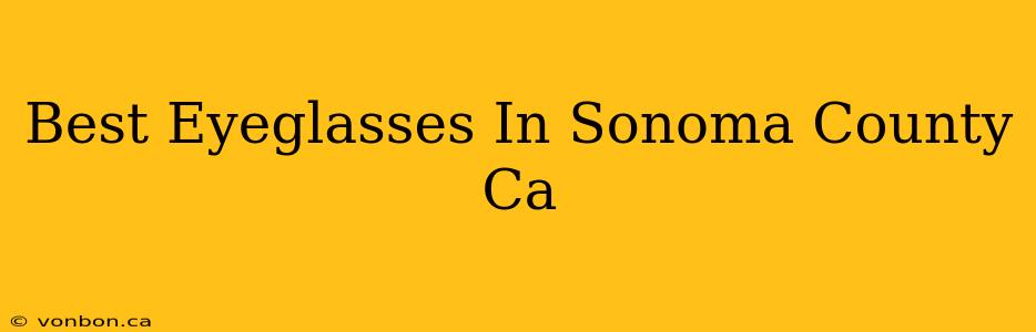 Best Eyeglasses In Sonoma County Ca