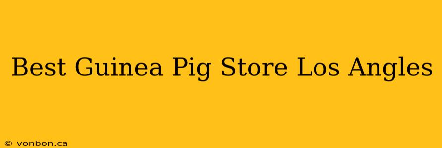 Best Guinea Pig Store Los Angles