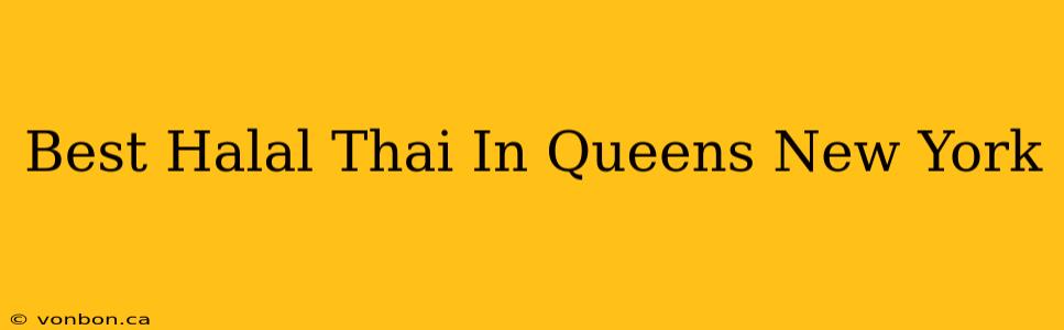 Best Halal Thai In Queens New York