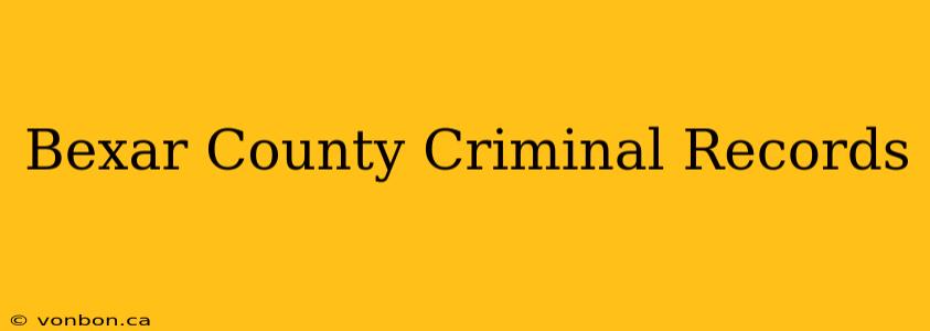 Bexar County Criminal Records