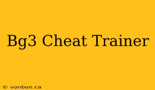 Bg3 Cheat Trainer