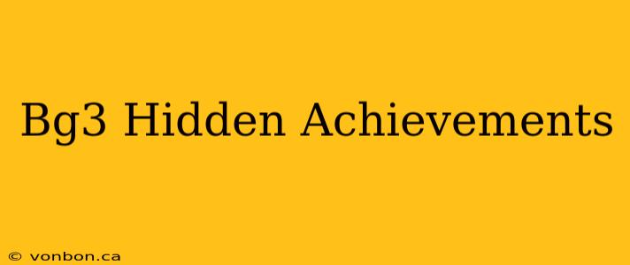 Bg3 Hidden Achievements