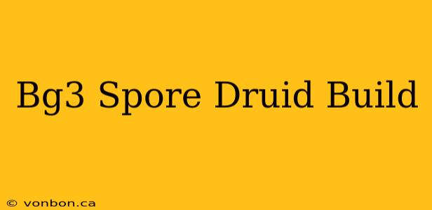 Bg3 Spore Druid Build