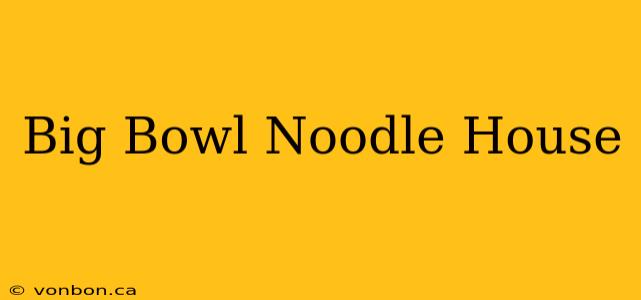 Big Bowl Noodle House