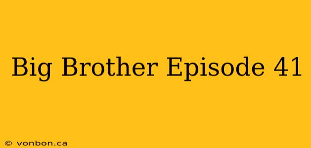 Big Brother Episode 41