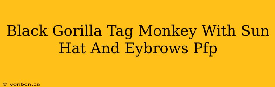 Black Gorilla Tag Monkey With Sun Hat And Eybrows Pfp