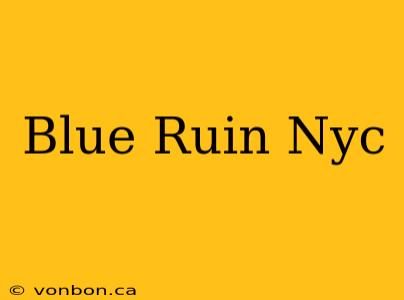 Blue Ruin Nyc