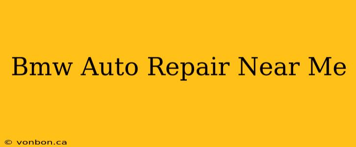 Bmw Auto Repair Near Me