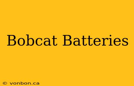 Bobcat Batteries