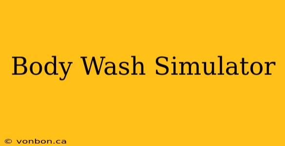 Body Wash Simulator