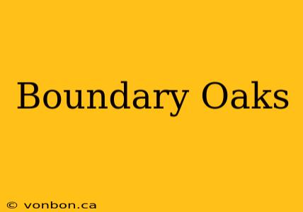 Boundary Oaks