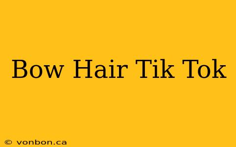 Bow Hair Tik Tok