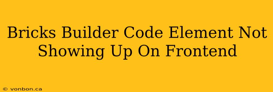 Bricks Builder Code Element Not Showing Up On Frontend