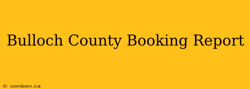 Bulloch County Booking Report