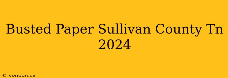 Busted Paper Sullivan County Tn 2024