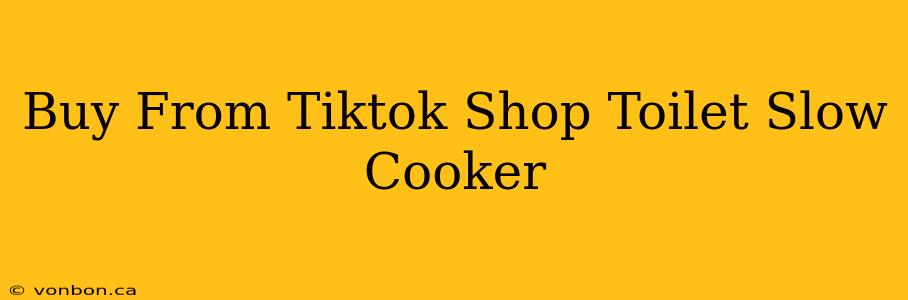 Buy From Tiktok Shop Toilet Slow Cooker