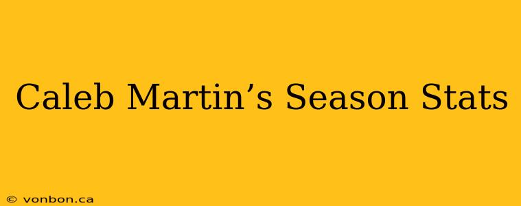 Caleb Martin’s Season Stats