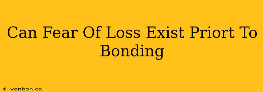 Can Fear Of Loss Exist Priort To Bonding