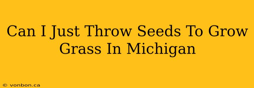 Can I Just Throw Seeds To Grow Grass In Michigan