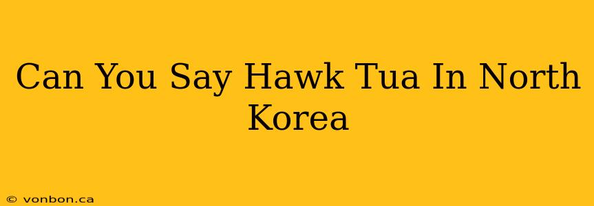 Can You Say Hawk Tua In North Korea