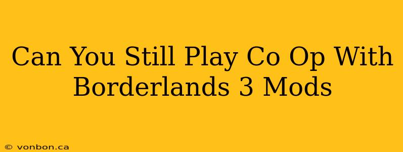 Can You Still Play Co Op With Borderlands 3 Mods