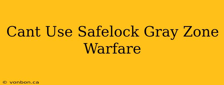 Cant Use Safelock Gray Zone Warfare