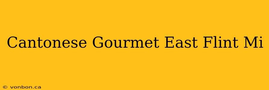 Cantonese Gourmet East Flint Mi